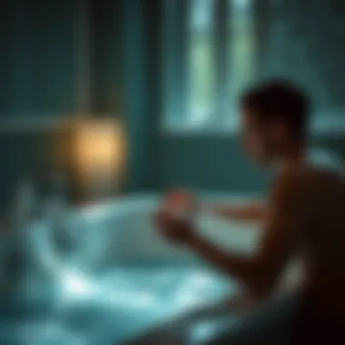 User interacting with jacuzzi bathtub controls