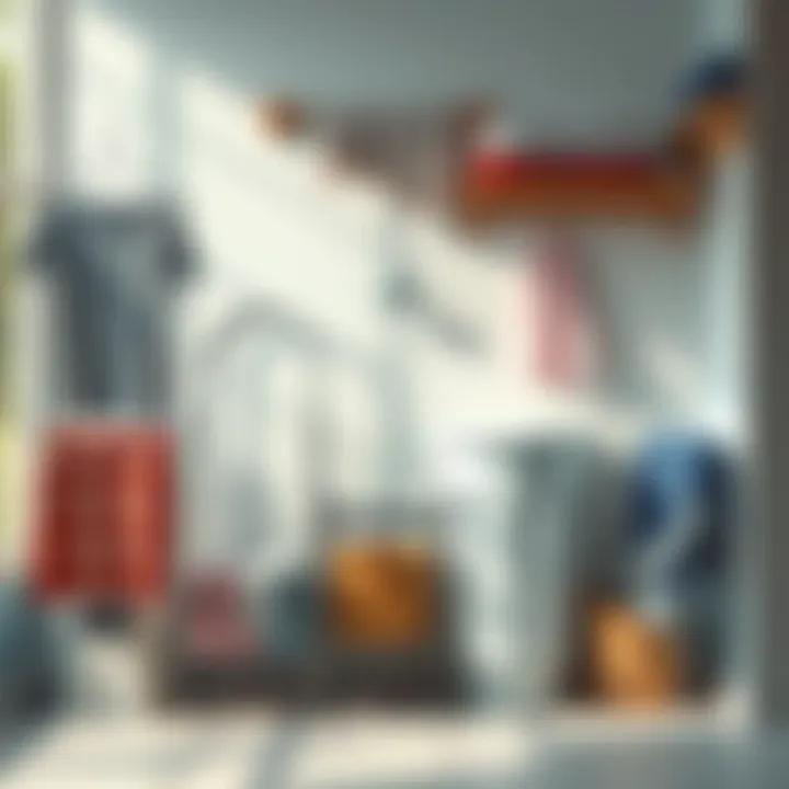 Variety of rolling hanging laundry carts showcasing different styles