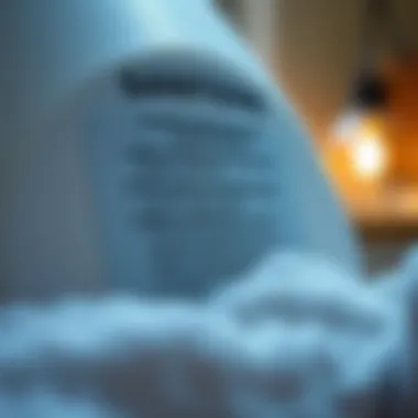 Close-up of a laundry label indicating sanitizing instructions