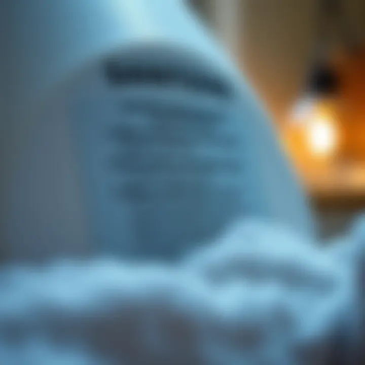 Close-up of a laundry label indicating sanitizing instructions