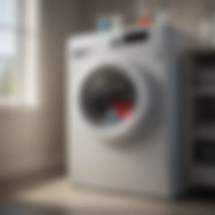 A side-by-side view of a washing machine with both detergent types displayed